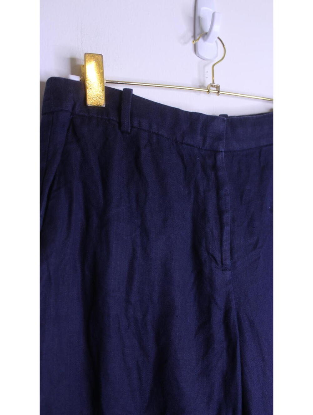 J.Crew Linen Navy Blue Wide Leg Trouser Pants - 6 - Picture 3 of 4